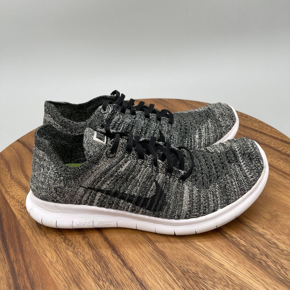 Nike Free RN Flyknit Shoes Womens Size 8.5 Oreo Running Comfort Walking Sneakers